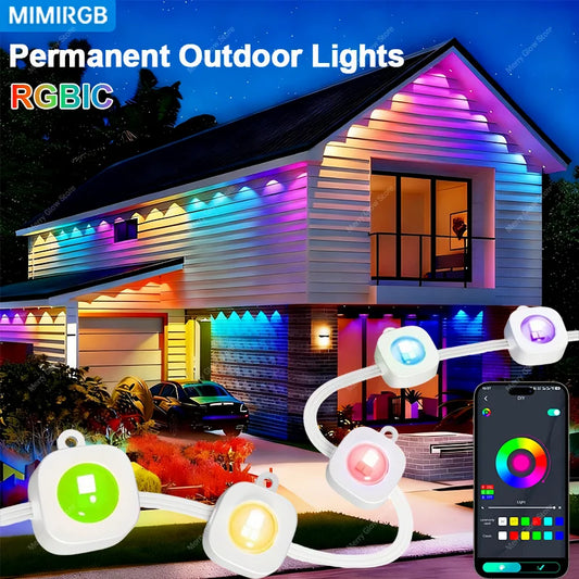 Outdoor Lights 200FT/60M Waterproof Bluetooth App Timer