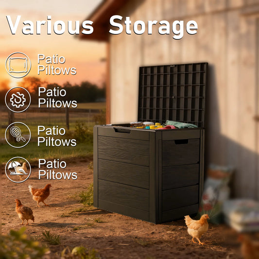 75 Gallon Large Outdoor Deck Box with Lockable Lid