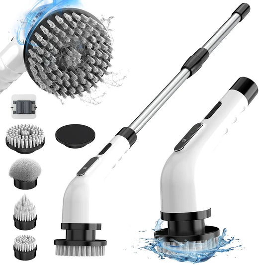 9-in-1 Electric Cleaning Brush Cordless Rotating Scrubber for Kitchen or Bathroom
