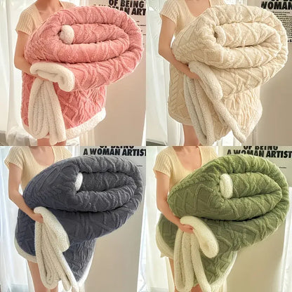 1pc Jacquard Sherpa Weighted Blanket 8lbs for Adults
