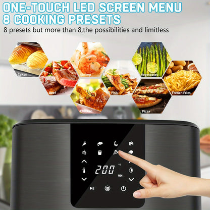 Large Air Fryer, 1500W 7QT, Adjustable Temperature 100-400°F, Digital Touch Screen