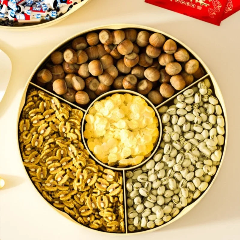 Luxury Home Serving Tray - Multi-Compartment Snack & Nut Bowl