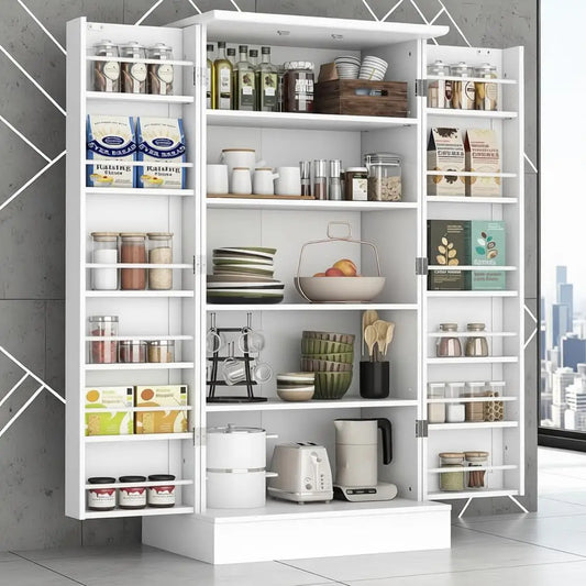 Kitchen Pantry Cabinet with Doors and Adjustable Shelves