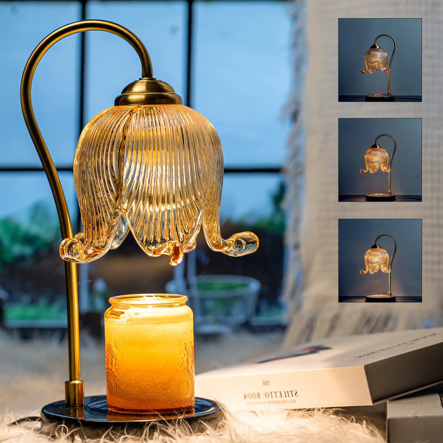 Tulip Flower Warm Candle Lamp Plug in