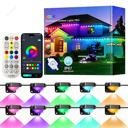 Outdoor Lights 200FT/60M Waterproof Bluetooth App Timer