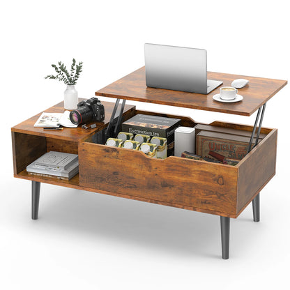 Lift Top Coffee Tables For Living Room 39.37"x19.7" Tea Wood Dining Table with storage