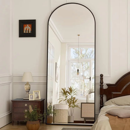 21x64 inch Arched Full Length Mirror-Aluminum Alloy Frame High Definition