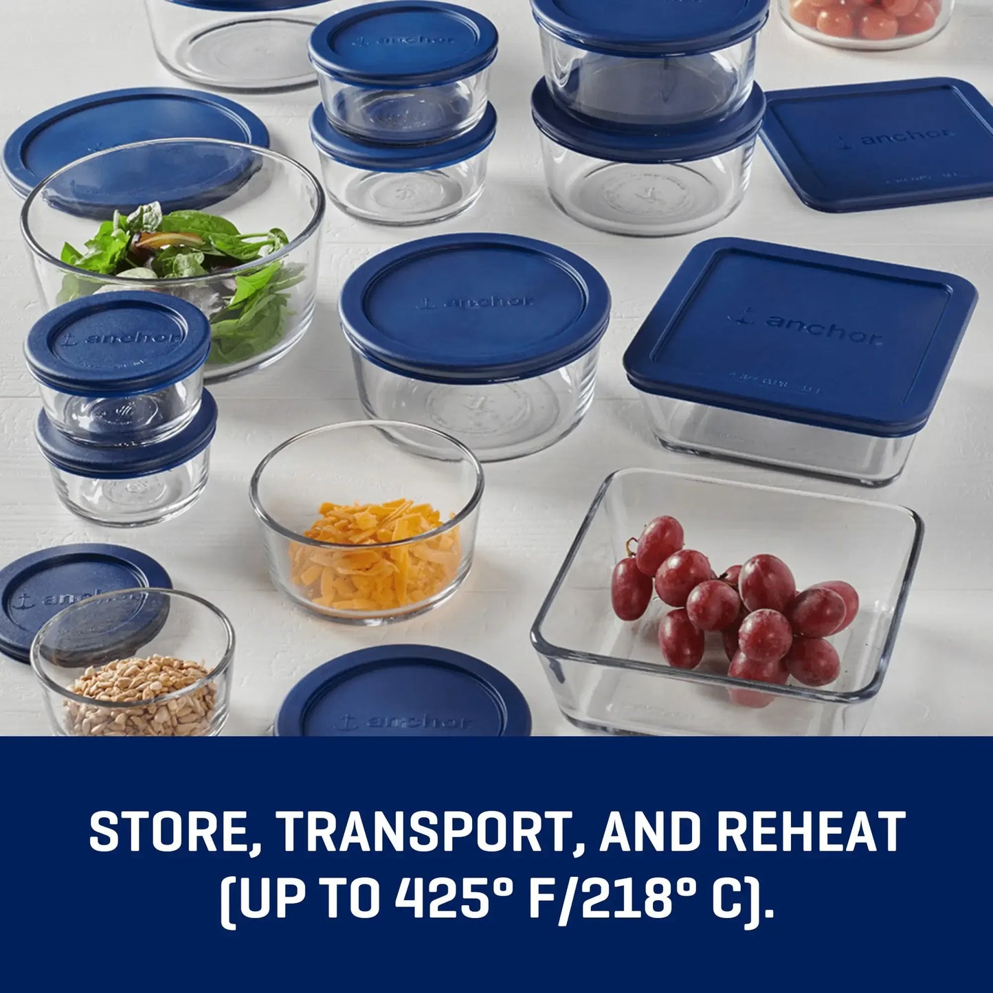 Glass food storage containers with lids, 30 pieces