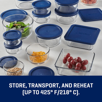 Glass food storage containers with lids, 30 pieces