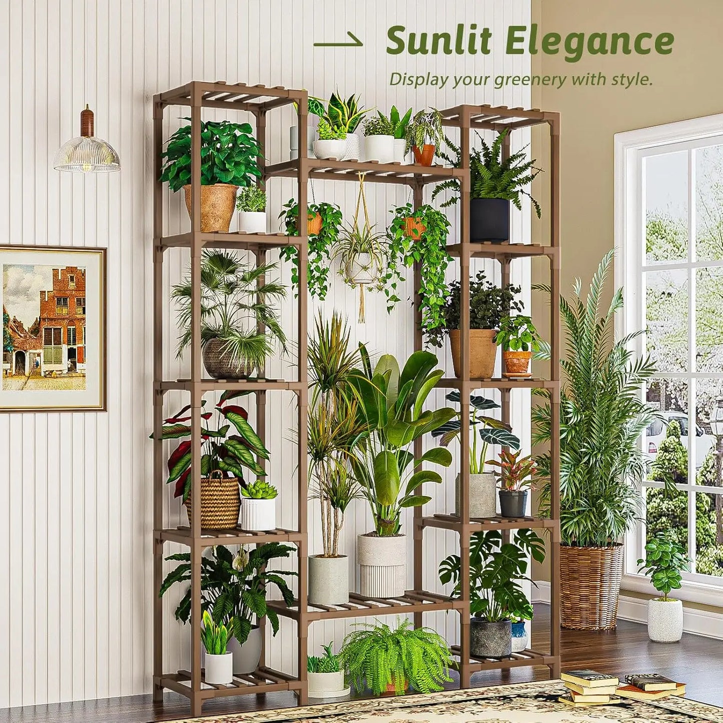 62.2" Tall Wood Plant Stand Indoor Outdoor