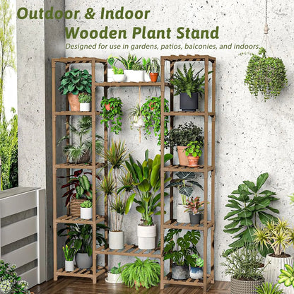62.2" Tall Wood Plant Stand Indoor Outdoor