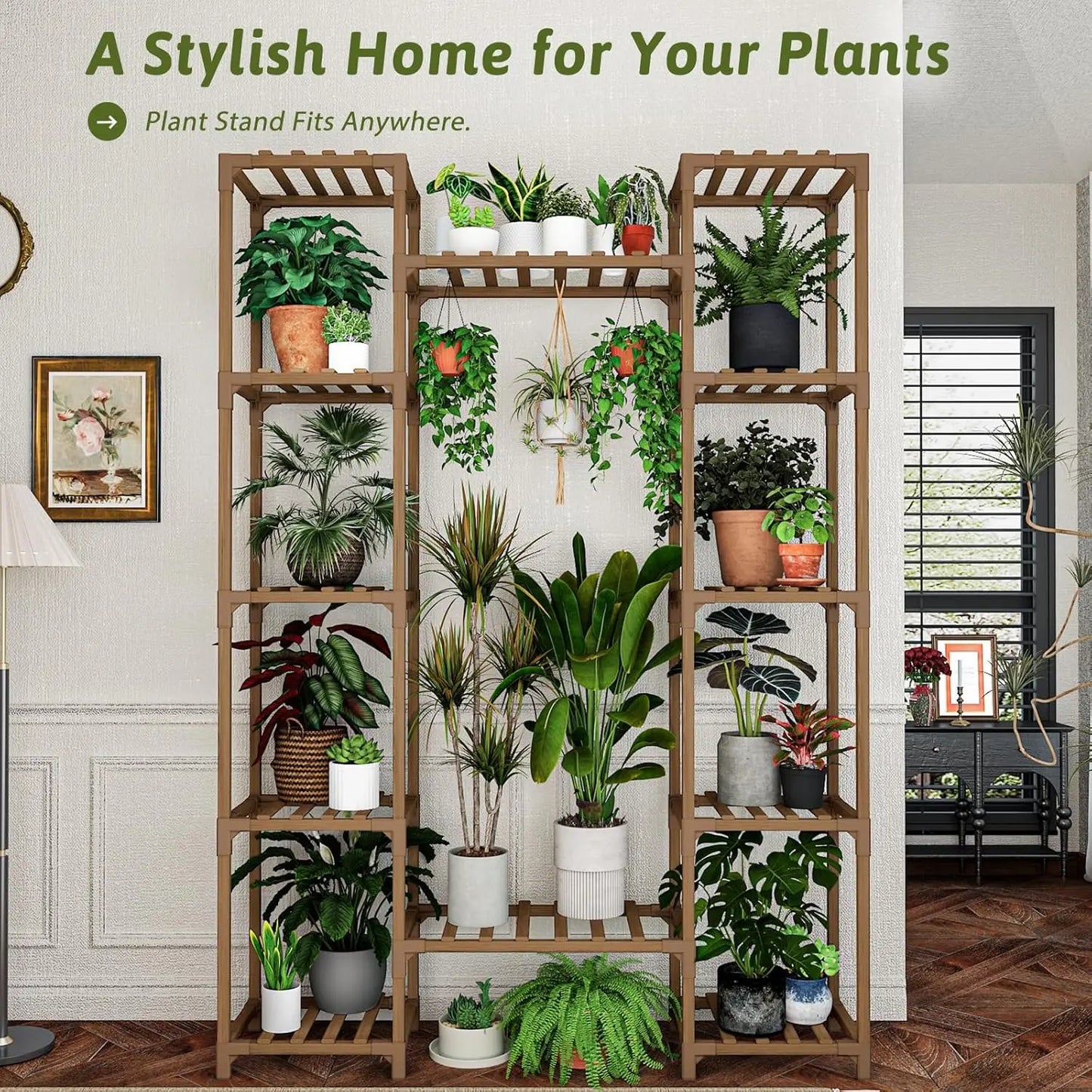 62.2" Tall Wood Plant Stand Indoor Outdoor