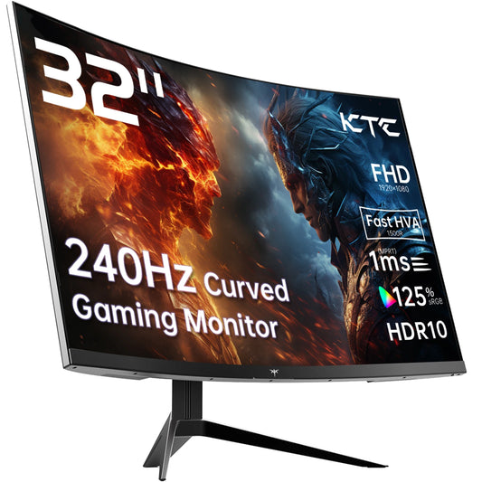 32 inch 240Hz Curved Gaming Monitor HDR10,HDMI/DP/USB Ports ,Tilt Adjustable