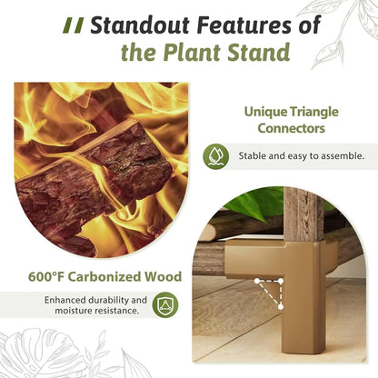 62.2" Tall Wood Plant Stand Indoor Outdoor