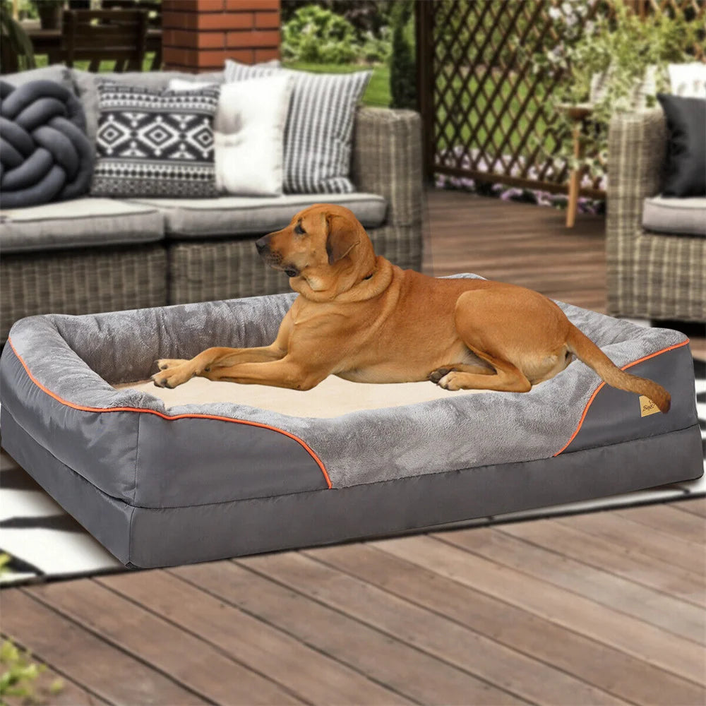 Jumbo Large Orthopedic Dog Bed Memory Foam Pet Sofa Waterproof  Removable Cover