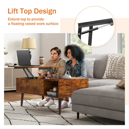 Lift Top Coffee Tables For Living Room 39.37"x19.7" Tea Wood Dining Table with storage