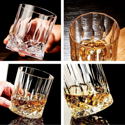 Whiskey Glasses Set of 4 Rock Glasses 11 oz Lead-Free Crystal