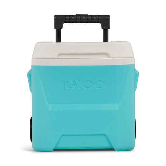 16 QT Hard Sided Ice Chest Cooler with Wheels, Aqua Blue