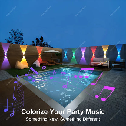 Outdoor Lights 200FT/60M Waterproof Bluetooth App Timer