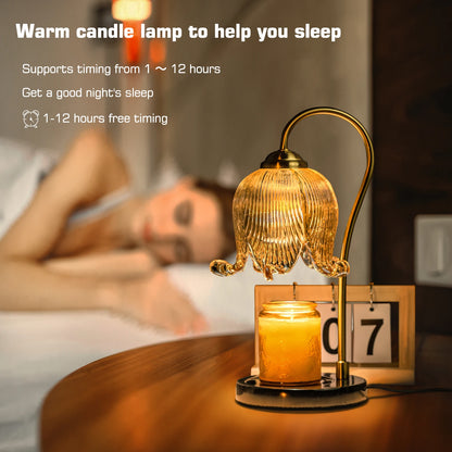 Tulip Flower Warm Candle Lamp Plug in