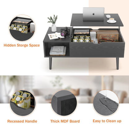 Lift Top Coffee Tables For Living Room 39.37"x19.7" Tea Wood Dining Table with storage