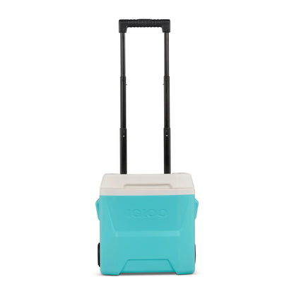16 QT Hard Sided Ice Chest Cooler with Wheels, Aqua Blue