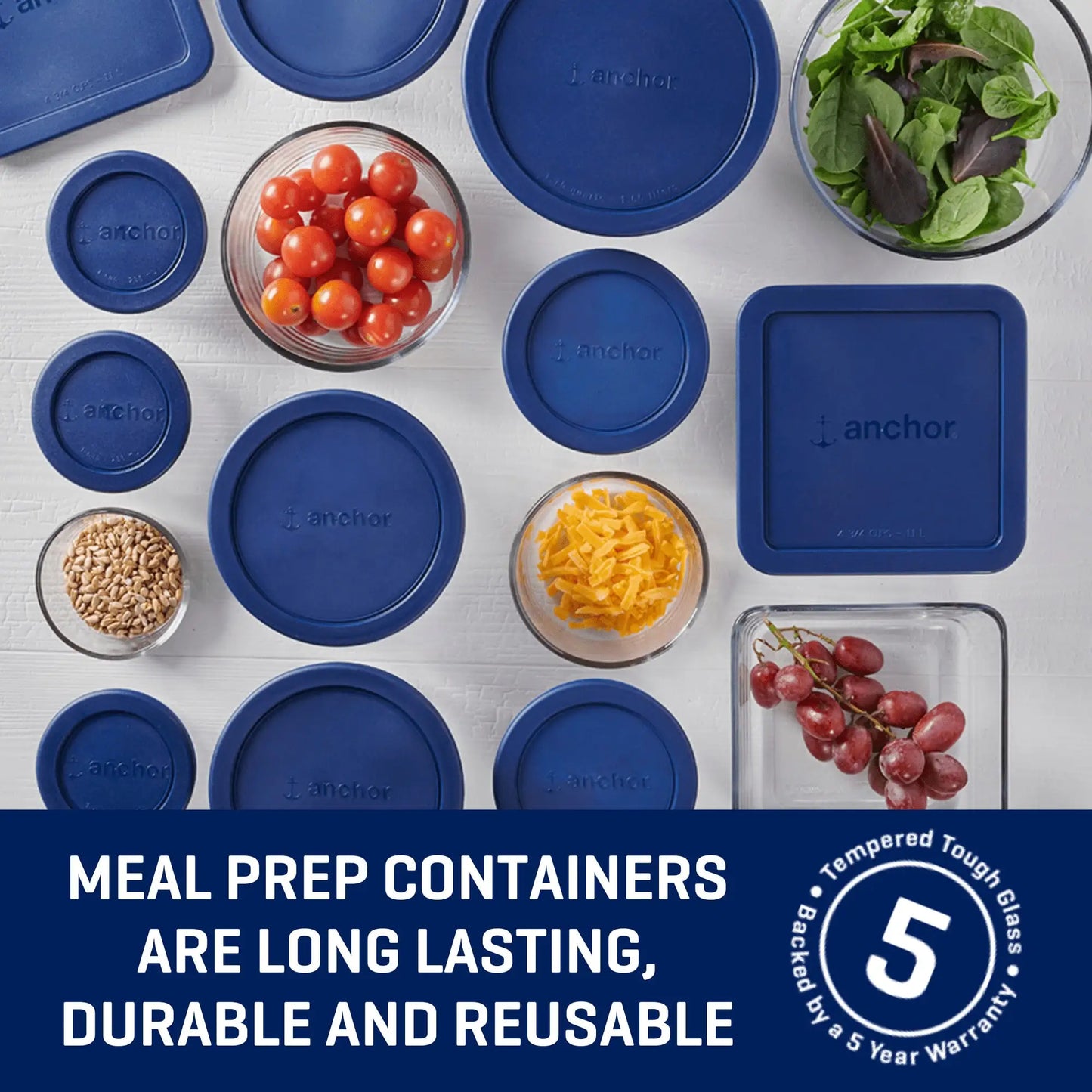 Glass food storage containers with lids, 30 pieces