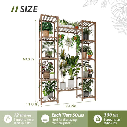 62.2" Tall Wood Plant Stand Indoor Outdoor