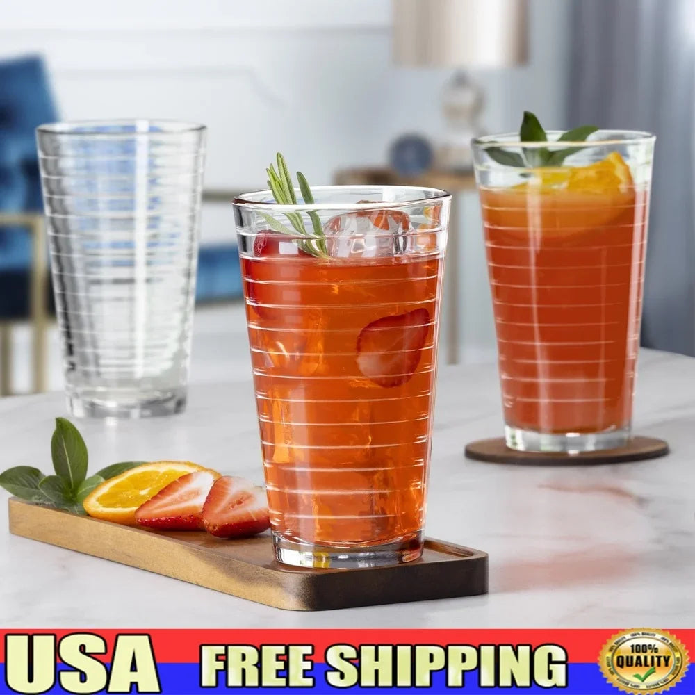 8-Piece Set High-Quality Drinking Glasses Dishwasher Safe
