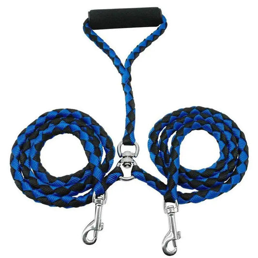 1.4m Pet Double Leash 2 Way Couplers Dog Leash Rope Elastic Extended