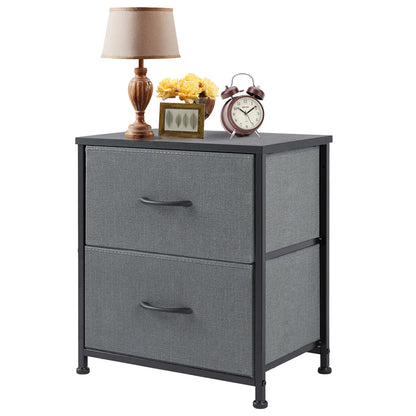 Nightstand Bedside 2 Fabric Drawer Lightweight