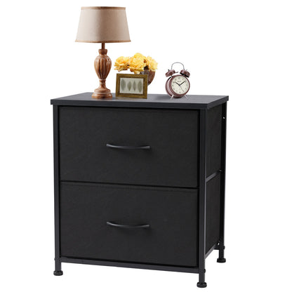 Nightstand Bedside 2 Fabric Drawer Lightweight