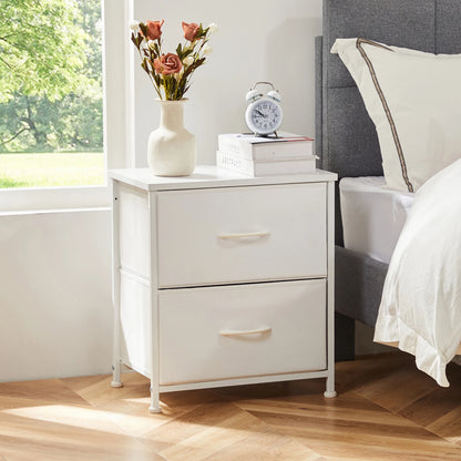 Nightstand Bedside 2 Fabric Drawer Lightweight
