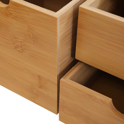 Bamboo Desk Organizer, 3 Drawers, Eco-Friendly Material