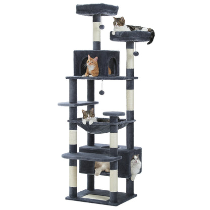 Large Cat Tree with Scratching Posts, Hammock & Condos