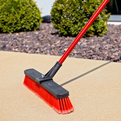 24 Inch Push Broom with Heavy Duty Steel Handle