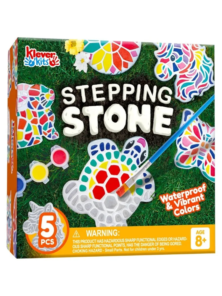 Kids Stepping Stones Painting Kit Paint 5 Garden Stones Ceramic Garden