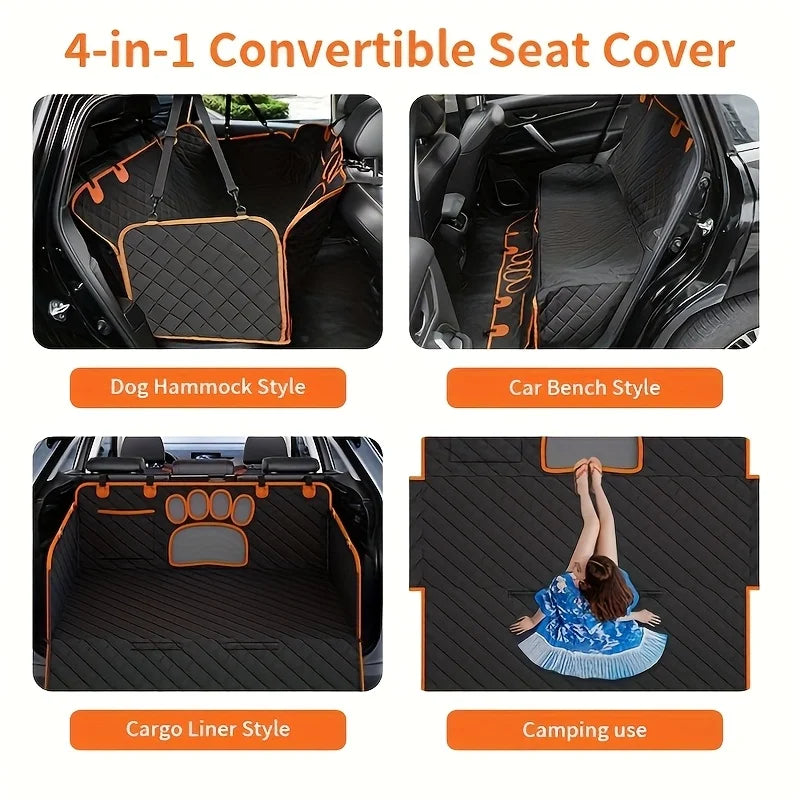 Pet Dog Seat Cover, Hammock Heavy Duty Scratch Resistant Anti Slip Pet Rear Seat Cover for Cars