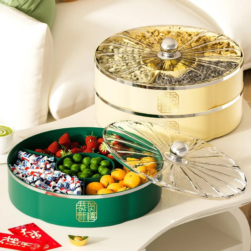 Luxury Home Serving Tray - Multi-Compartment Snack & Nut Bowl