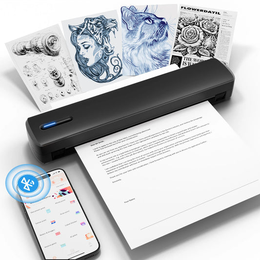 Portable A4 Thermal Printer Inkless Wireless 1500mAh BT USB Type-C For Android iOS