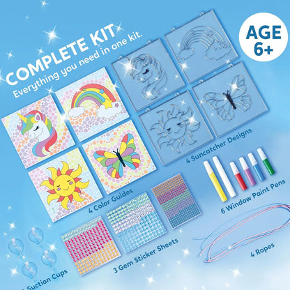 4PCS Window Art 2-in-1 Gems and Gels Suncatcher