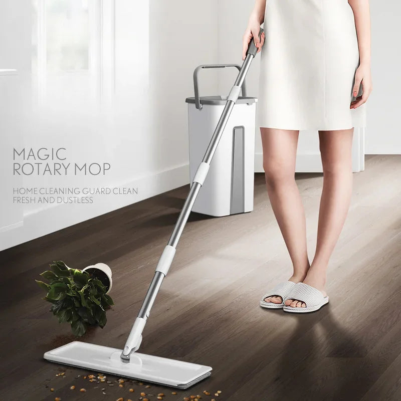 Mop with Bucket Set Magic Cleaning for Home Floors Self-Wring