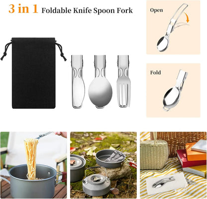Stainless Steel Camping Cooking Utensils Set for Grill