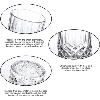 Whiskey Glasses Set of 4 Rock Glasses 11 oz Lead-Free Crystal