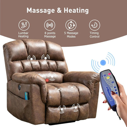 Power Lift Chairs Recliner with Massage and Heating, Electric Chair with 24" Wide