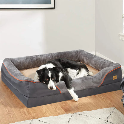 Jumbo Large Orthopedic Dog Bed Memory Foam Pet Sofa Waterproof  Removable Cover