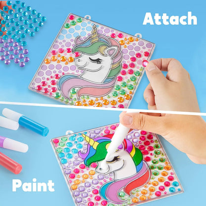 4PCS Window Art 2-in-1 Gems and Gels Suncatcher
