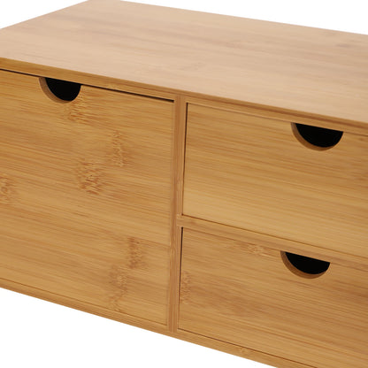 Bamboo Desk Organizer, 3 Drawers, Eco-Friendly Material