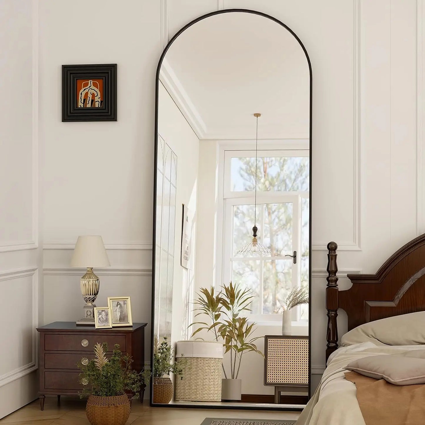 21x64 inch Arched Full Length Mirror-Aluminum Alloy Frame High Definition