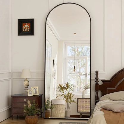 21x64 inch Arched Full Length Mirror-Aluminum Alloy Frame High Definition